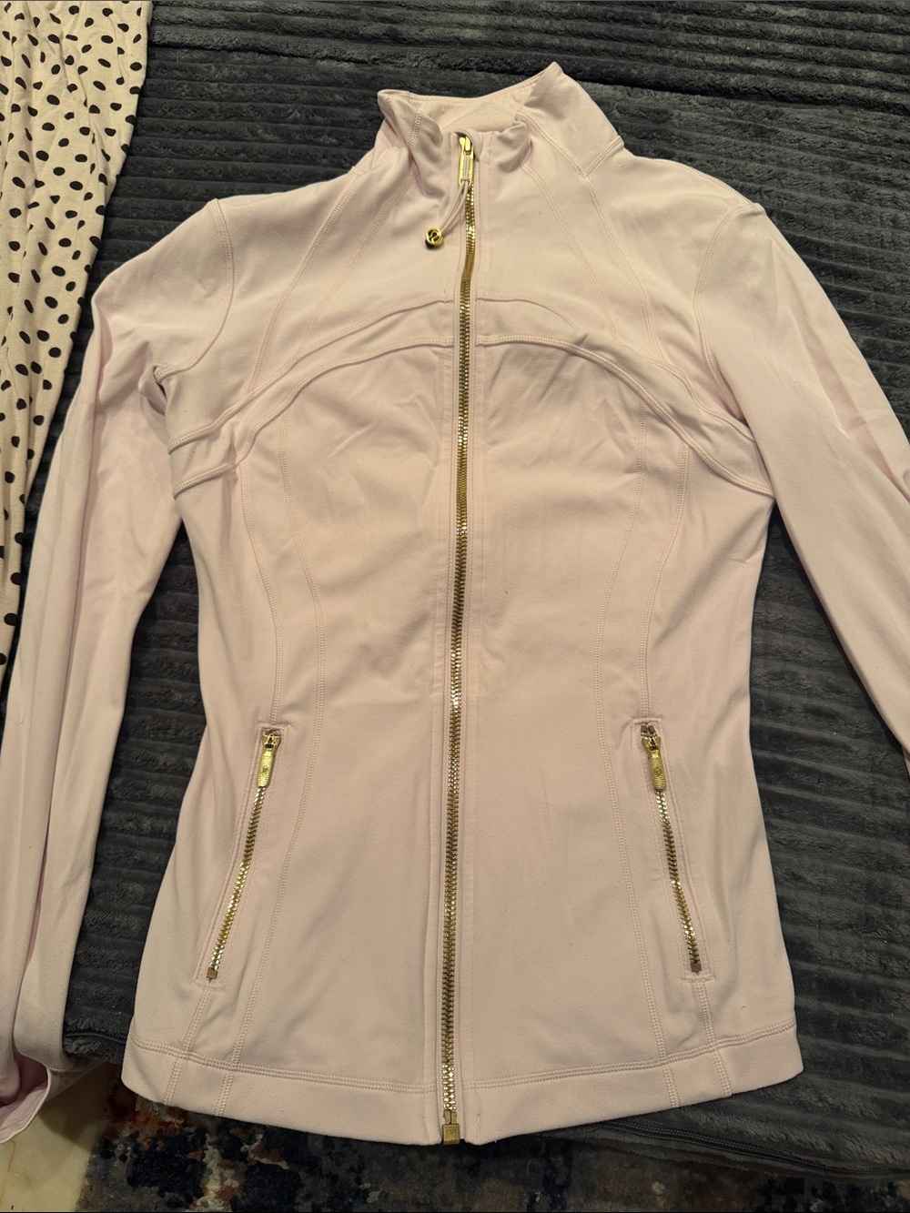 lululemon athletica Light Pink Zip-Up Jacket with Gold Hardware